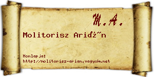 Molitorisz Arián névjegykártya